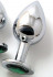 Анальная пробка BUTT PLUG Large с изумрудным кристаллом - 9,5 см., Anal Jewelry Plug