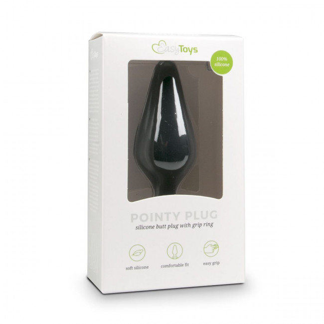 Черная малая анальная пробка Pointy Plug - 8,5 см. Черная малая анальная пробка Pointy Plug - 8,5 см.