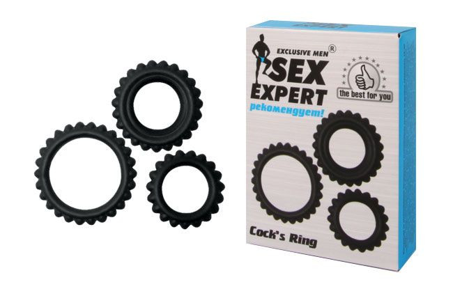 Набор из 3 эрекционных колец Sex Expert, Bior toys