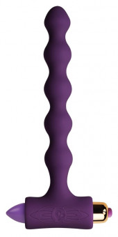 Фиолетовая анальная виброёлочка PETITE SENSATIONS PEARLS PURPLE - 16,9 см., Rocks-Off