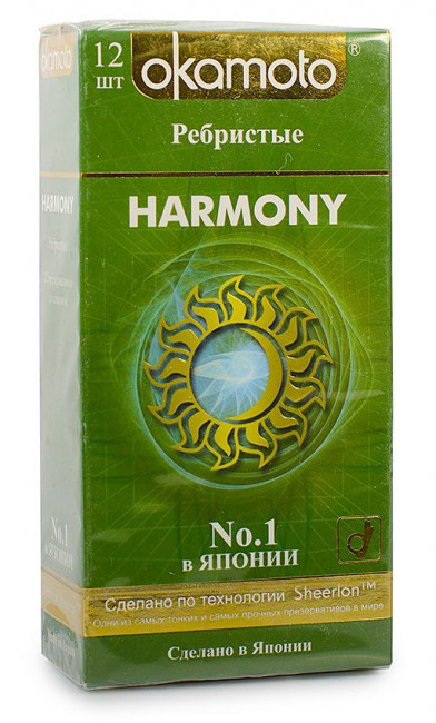 Презервативы анатомической формы с особой ребристой структурой Okamoto Harmony - 12 шт., Okamoto Презервативы анатомической формы с особой ребристой структурой Okamoto Harmony - 12 шт., Okamoto