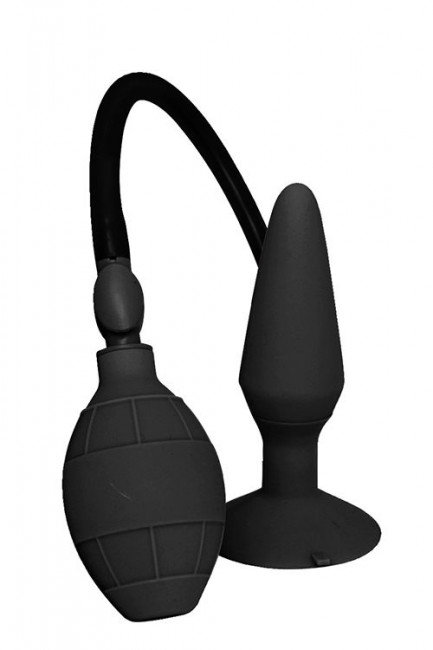 Чёрная анальная пробка с функцией расширения MENZSTUFF SMALL INFLATABLE PLUG- 12,5 см., Dream Toys