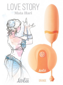 Оранжевое виброяйцо Mata Hari с пультом ДУ, Lola toys