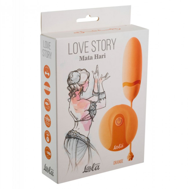 Оранжевое виброяйцо Mata Hari с пультом ДУ, Lola toys