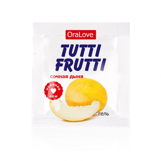 Пробник гель-смазки Tutti-frutti со вкусом сочной дыни - 4 гр. Пробник гель-смазки Tutti-frutti со вкусом сочной дыни - 4 гр.