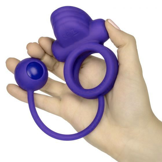 Фиолетовое эрекционное кольцо с утяжелителем Silicone Rechargeable Dual Rockin Rim Enhancer Фиолетовое эрекционное кольцо с утяжелителем Silicone Rechargeable Dual Rockin Rim Enhancer