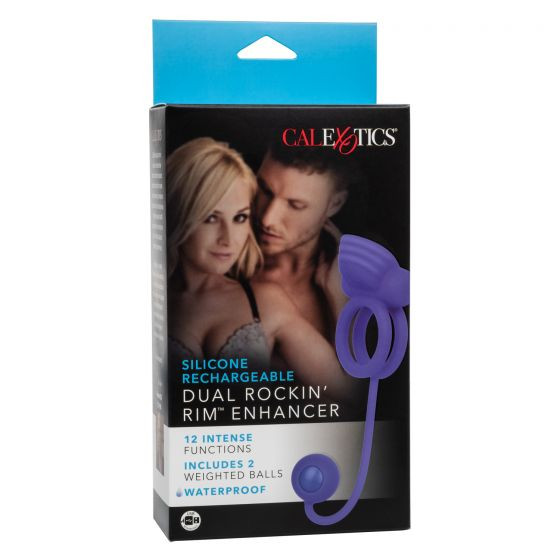 Фиолетовое эрекционное кольцо с утяжелителем Silicone Rechargeable Dual Rockin Rim Enhancer Фиолетовое эрекционное кольцо с утяжелителем Silicone Rechargeable Dual Rockin Rim Enhancer