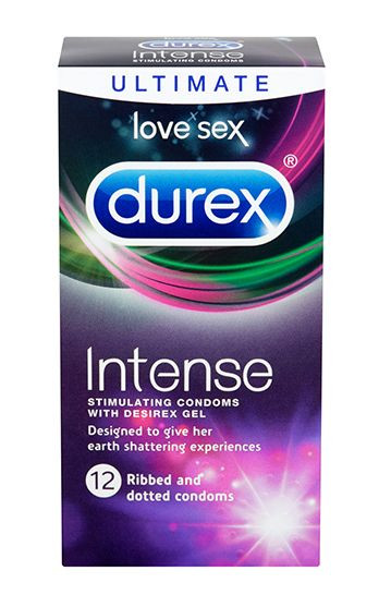 Рельефные презервативы со стимулирующей смазкой Durex Intense Orgasmic - 12 шт. Рельефные презервативы со стимулирующей смазкой Durex Intense Orgasmic - 12 шт.