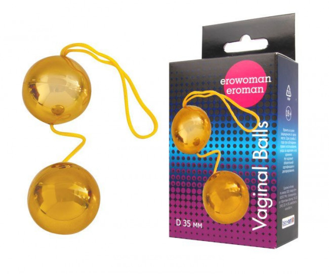Золотистые вагинальные шарики Balls, Bior toys