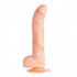 Телесный вибратор из силикона с кнопкой в основании ствола PURRFECT SILICONE DELUXE ONE TOUCH 8INCH - 20 см., Dream Toys
