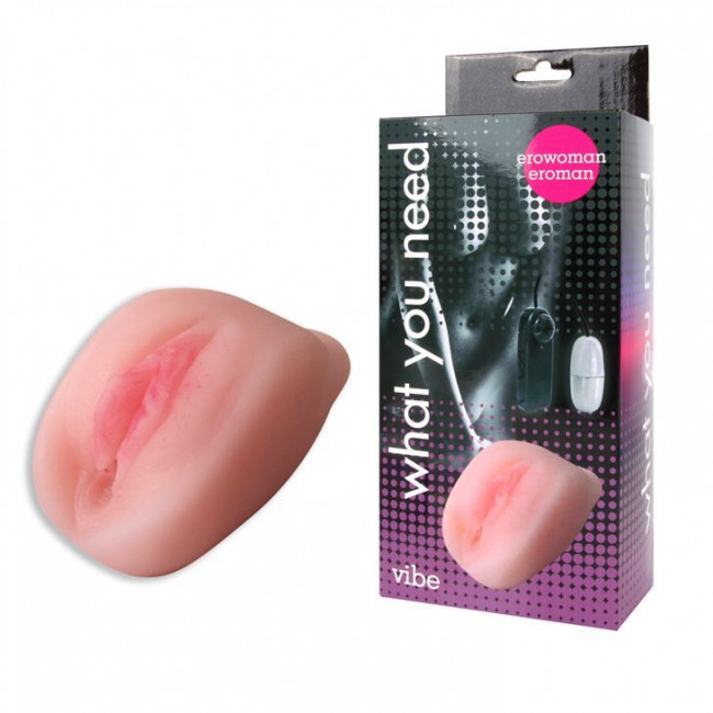 Телесная вагина Erowoman-Eroman с вибрацией, Bior toys