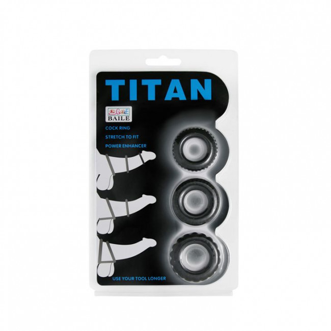 Набор Titan из 3 эрекционных колец, имитирующих автомобильные шины, Baile