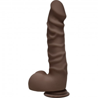 Коричневый фаллоимитатор на присоске The D Ragin' D 7.5" Chocolate - 19,05 см., Doc Johnson