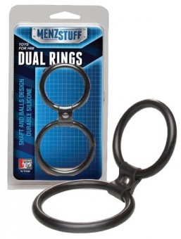 Чёрное двойное эрекционное кольцо Dual Rings Black, Dream Toys