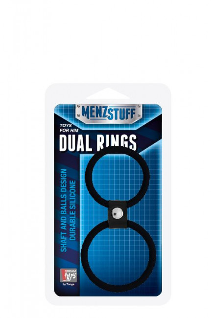 Чёрное двойное эрекционное кольцо Dual Rings Black, Dream Toys Чёрное двойное эрекционное кольцо Dual Rings Black, Dream Toys
