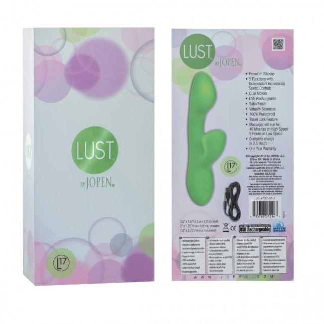 Зеленый вибратор Lust by JOPEN L17, Jopen