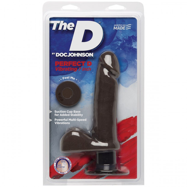 Коричневый вибратор-реалистик Perfect D Vibrating 7" with Balls, Doc Johnson Коричневый вибратор-реалистик Perfect D Vibrating 7" with Balls, Doc Johnson