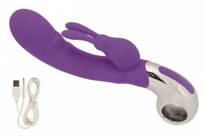 Фиолетовый вибратор Embrace Bunny Wand - 21 см., California Exotic Novelties Фиолетовый вибратор Embrace Bunny Wand - 21 см., California Exotic Novelties