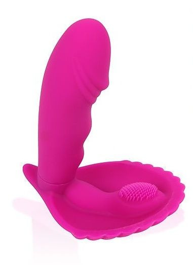 Розовый силиконовый вибромассажер Cosmo - 10 см., Bior toys