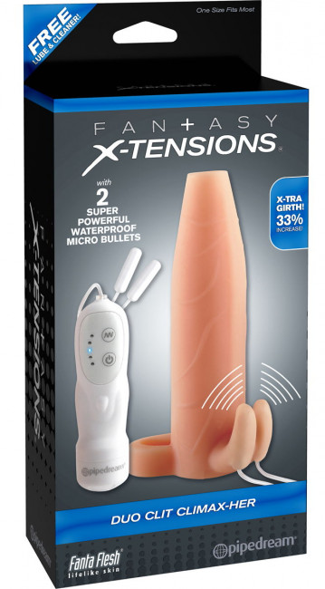 Телесная вибронасадка Duo Clit Climax-Her - 15 см., Pipedream Телесная вибронасадка Duo Clit Climax-Her - 15 см., Pipedream