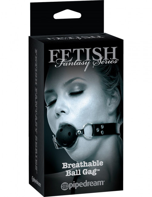 Черный кляп с дырочками Breathable Ball Gag, Pipedream