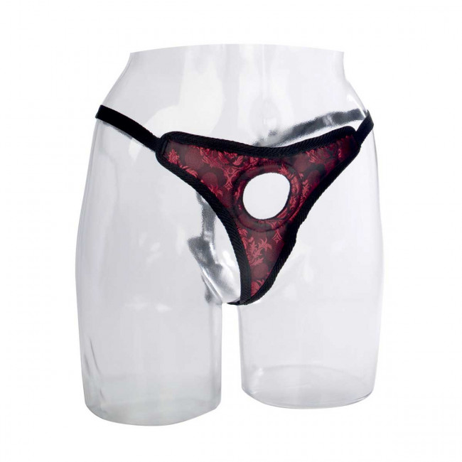 Атласные стринги для страпона Scandal Thong Harness, California Exotic Novelties