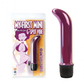 Пурпурный мини-вибратор для точки G My First Mini G-Spot Vibe - 14 см., Topco Sales