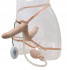 Женский страпон DOUBLE VIBRATING STRAP-ON с вагинальной пробкой - 17 см., Seven Creations