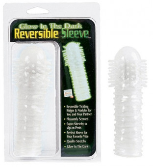 Двусторонняя рельефная насадка GLOW IN THE DARK, California Exotic Novelties