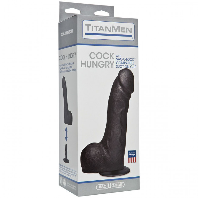 Черный фаллоимитатор на присоске Cock Hungry - 26,7 см., Doc Johnson Черный фаллоимитатор на присоске Cock Hungry - 26,7 см., Doc Johnson