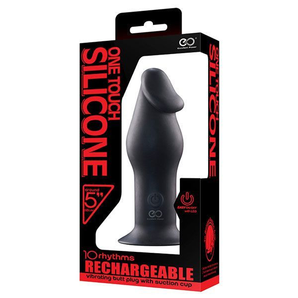 Черный анальный вибромассажер 5INCH RECHARGEABLE BUTTPLUG - 12,7 см., NMC Черный анальный вибромассажер 5INCH RECHARGEABLE BUTTPLUG - 12,7 см., NMC