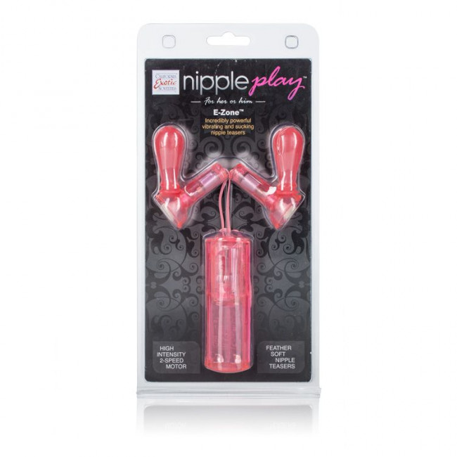 Помпы для груди с вибрацией Nipple Play E-Zone, California Exotic Novelties