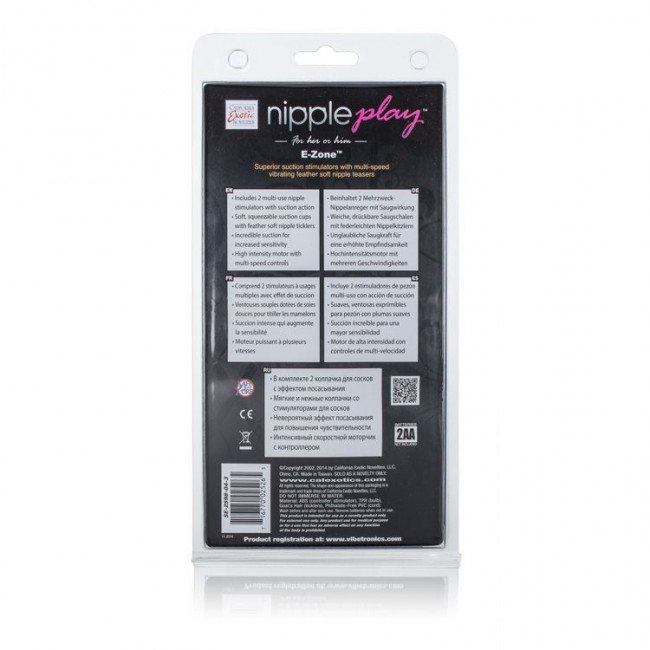Помпы для груди с вибрацией Nipple Play E-Zone, California Exotic Novelties