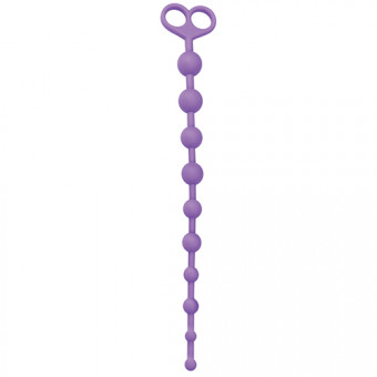 Фиолетовая анальная цепочка с 10 звеньями ANAL JUGGLING BALL SILICONE - 33,6 см., Toyz4lovers