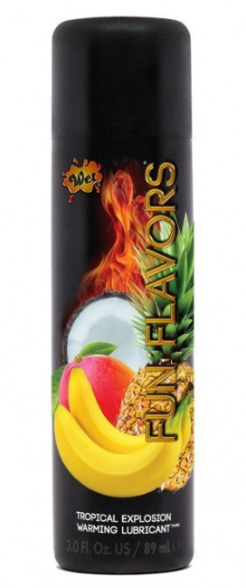 Разогревающий лубрикант Fun Flavors 4-in-1 Tropical Explosion с ароматом тропических фруктов - 89 мл., Wet International Inc.