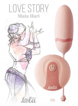 Нежно-розовое виброяйцо Mata Hari с пультом ДУ, Lola toys