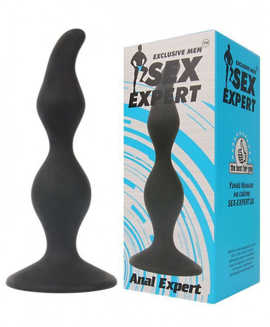 Чёрная анальная втулка со скошенным кончиком - 11 см., Bior toys