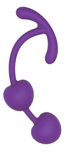 Фиолетовые силиконовые вагинальные шарики с ограничителем, Bior toys