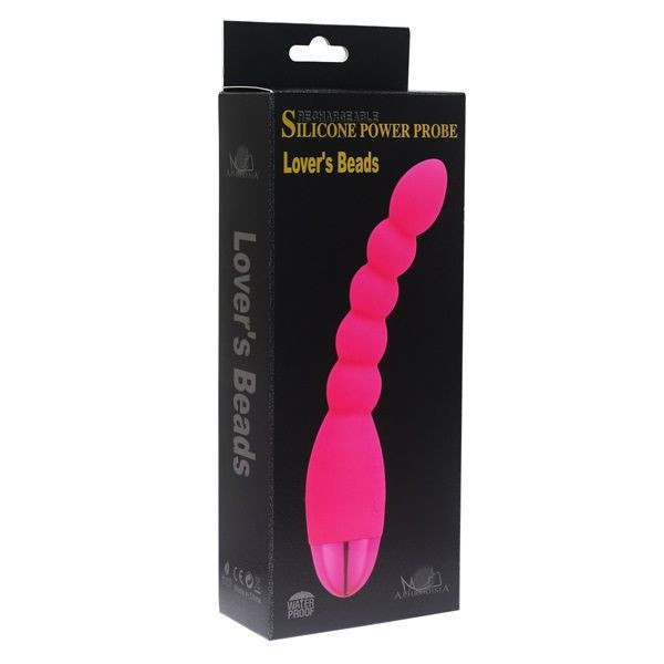 Розовый анальный вибростимулятор Lovers Beads - 19 см. 