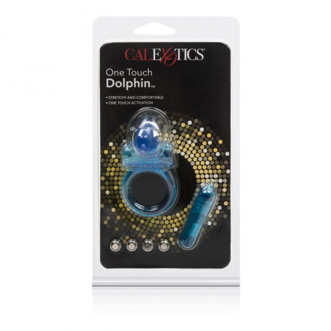 Эрекционное кольцо с вибрацией One Touch Dolphin, California Exotic Novelties