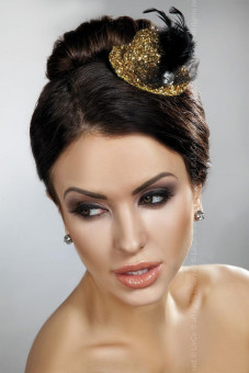Золотистая блестящая мини-шляпка, Livia Corsetti