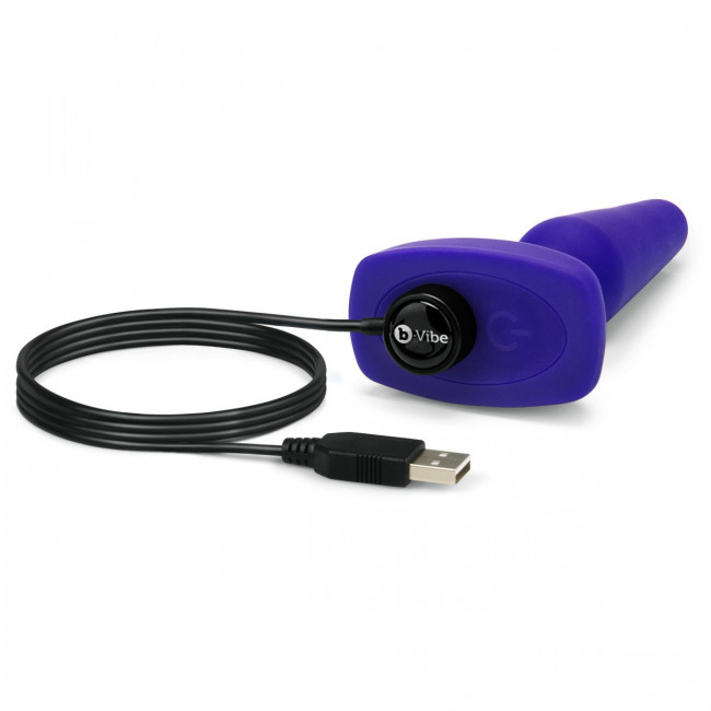 Фиолетовая анальная вибропробка с 3 источниками вибрации TRIO REMOTE CONTROL PLUG  PURPLE - 13,5 см., b-Vibe