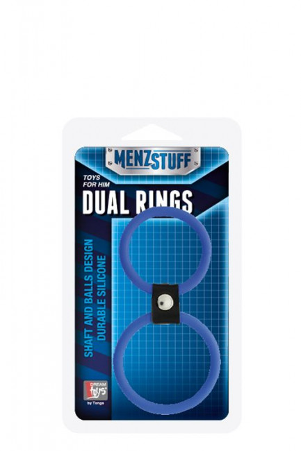 Синее двойное эрекционное кольцо Dual Rings Blue, Dream Toys