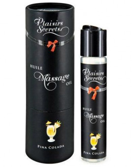 Массажное масло с ароматом пина колады Huile de Massage Gourmande Pina Colada - 59 мл., Plaisir Secret