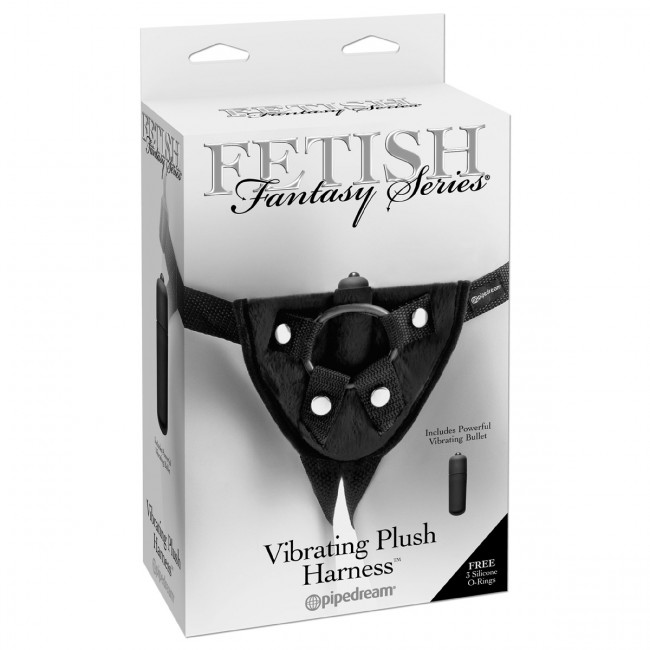 Женские трусики для страпона Vibrating Plush Harness, Pipedream