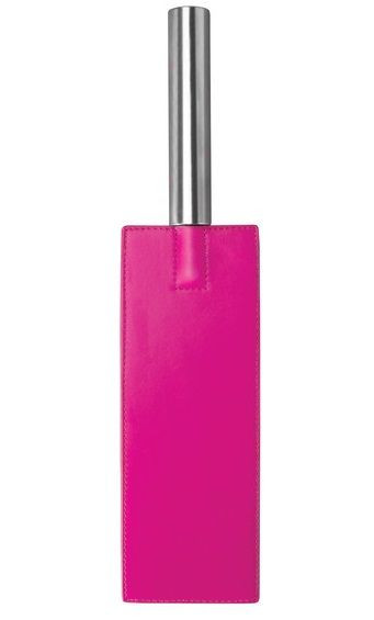 Розовая прямоугольная шлёпалка Leather Paddle - 35 см., Shots Media BV