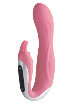 Розовый вибратор Hi-Tech Neo Rabbit Pink - 17,5 см., Toy Joy