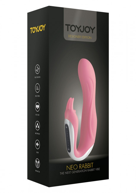 Розовый вибратор Hi-Tech Neo Rabbit Pink - 17,5 см., Toy Joy Розовый вибратор Hi-Tech Neo Rabbit Pink - 17,5 см., Toy Joy