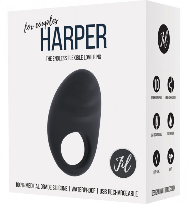 Черное эрекционное виброкольцо Harper, Shots Media BV
