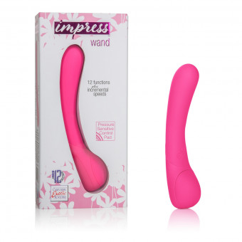 Розовый вибромассажер Impress Wand - 12 см., California Exotic Novelties
